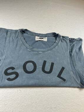 SoulCycle Women's Vintage Wash Blue Graphic Sleeveless Size S Athleisure